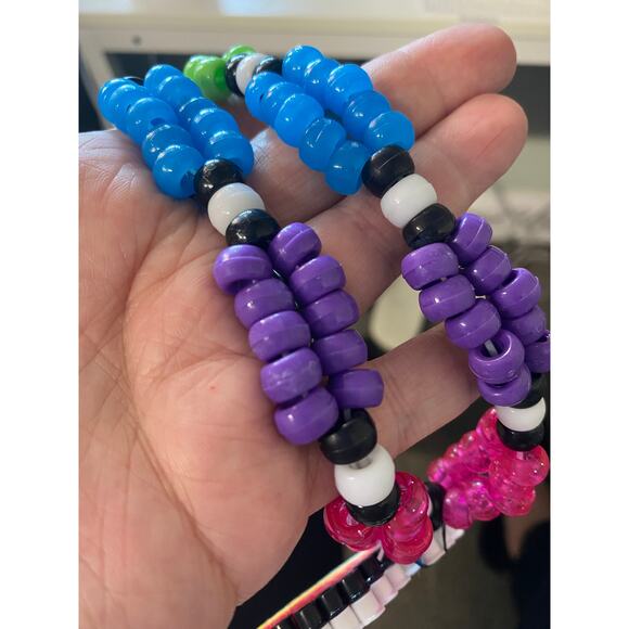 My Little Pony Rainbow Dash Double Sided Kandi Perler Necklace - Picture 6 of 7